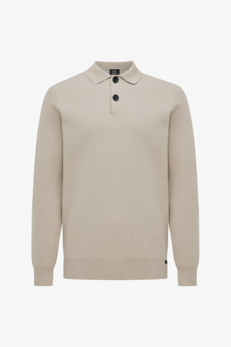 Longsleeve Button Polo | Beige