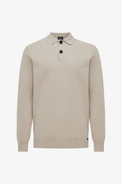 Longsleeve Button Polo | Beige