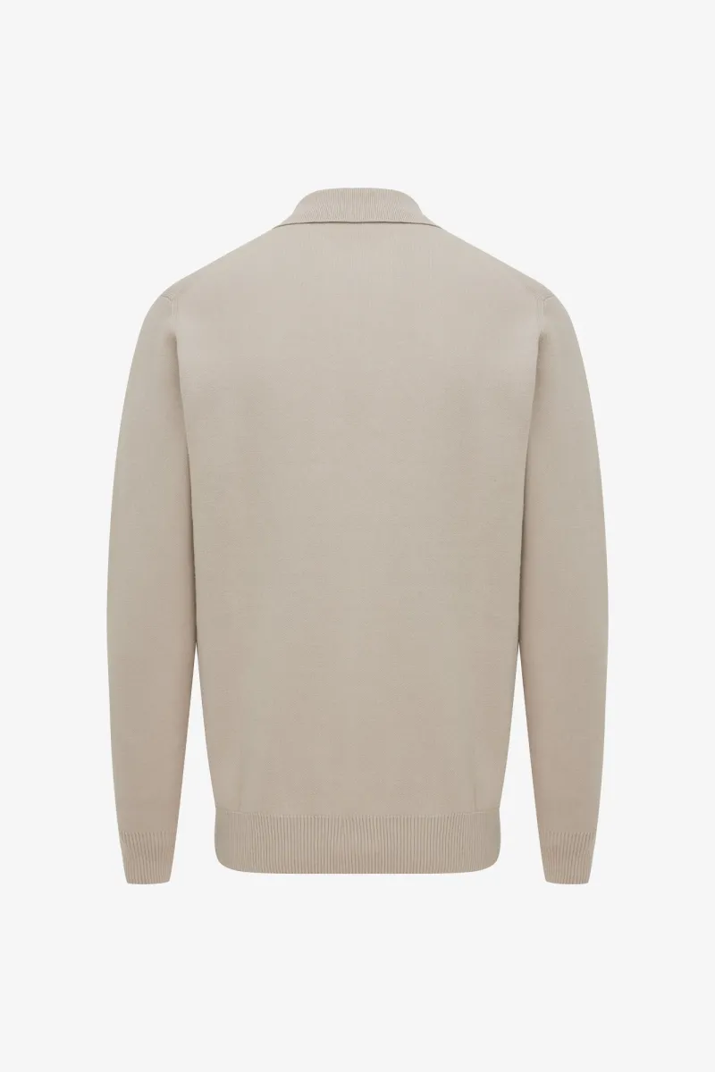 Longsleeve Button Polo | Beige