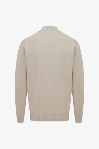 Longsleeve Button Polo | Beige