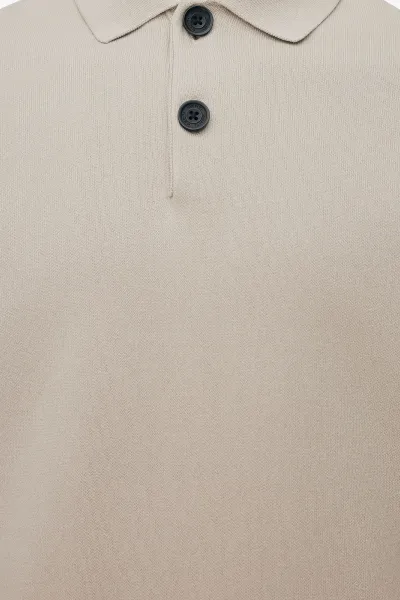 Longsleeve Button Polo | Beige