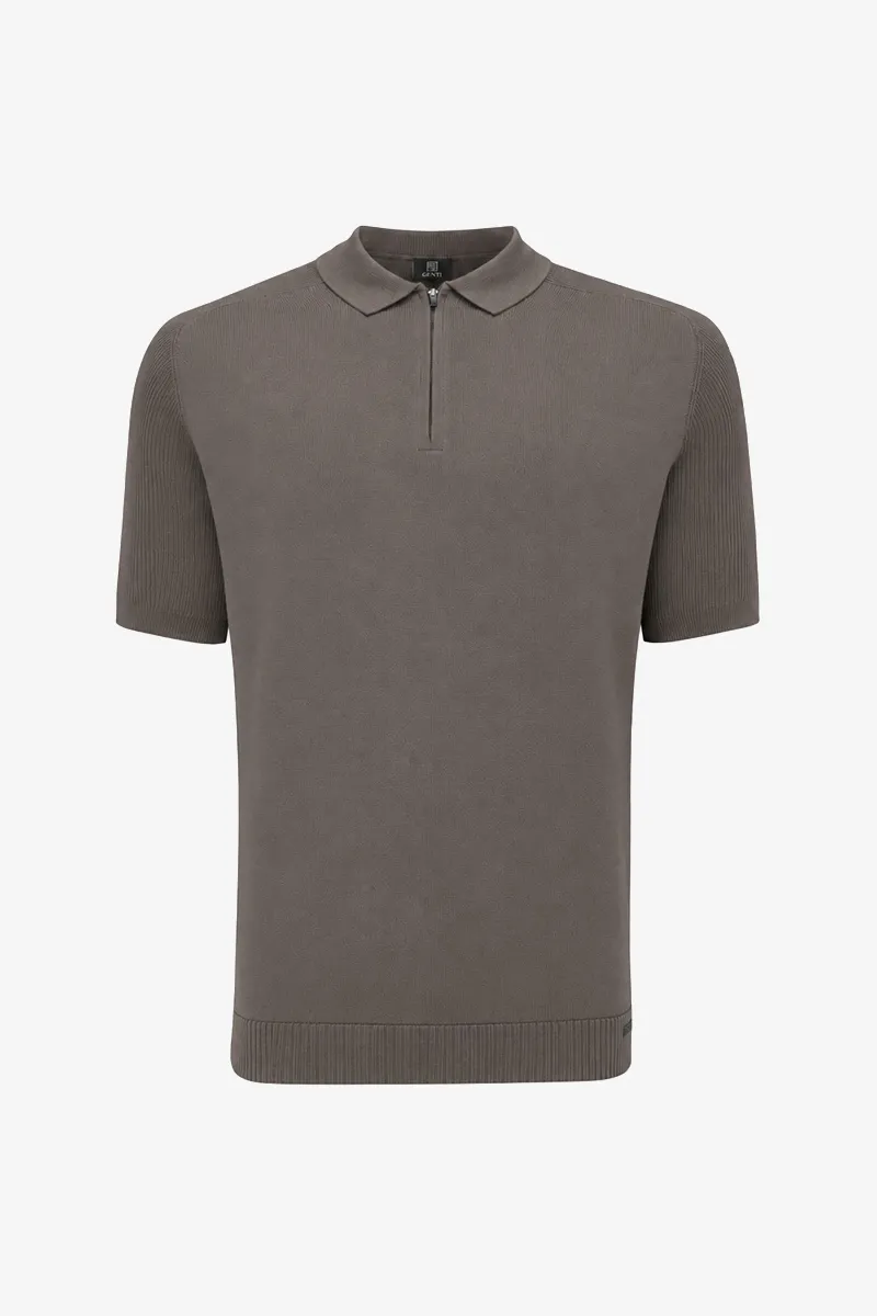Polo Half Zip | Taupe