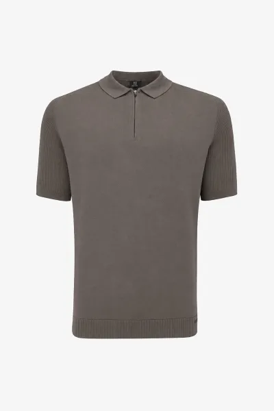 Polo Half Zip | Taupe