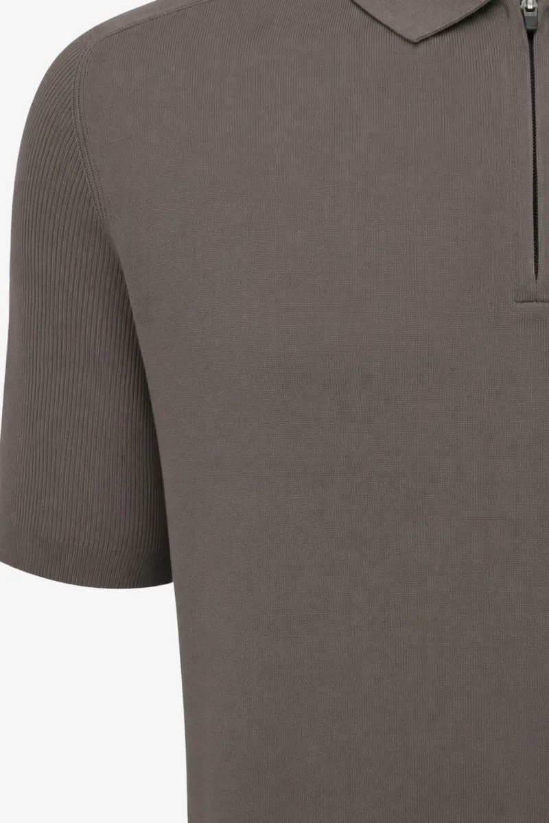 Polo Half Zip | Taupe