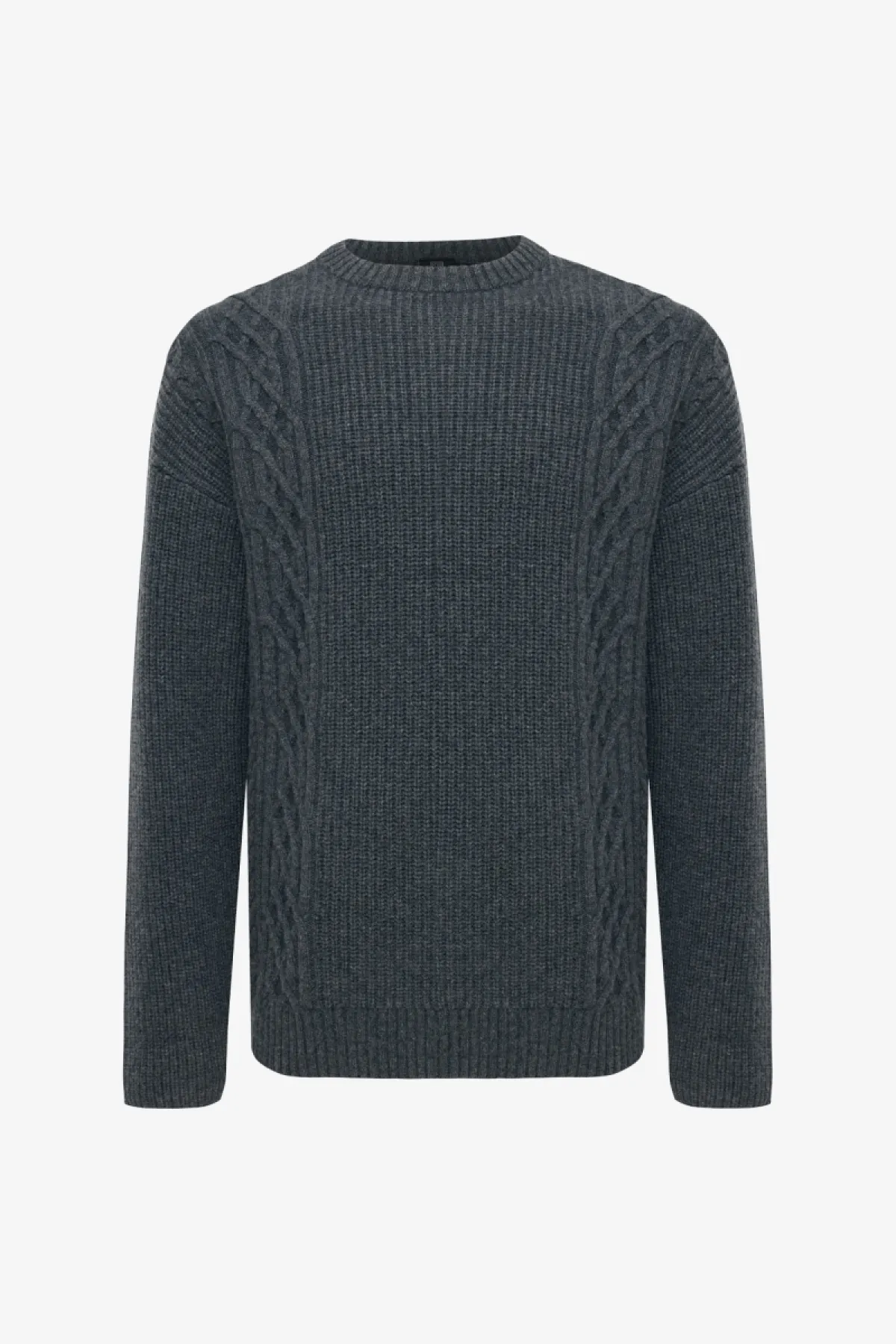 Cable Roundneck | Donkergrijs