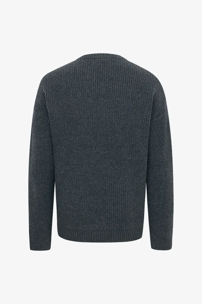 Cable Roundneck | Donkergrijs