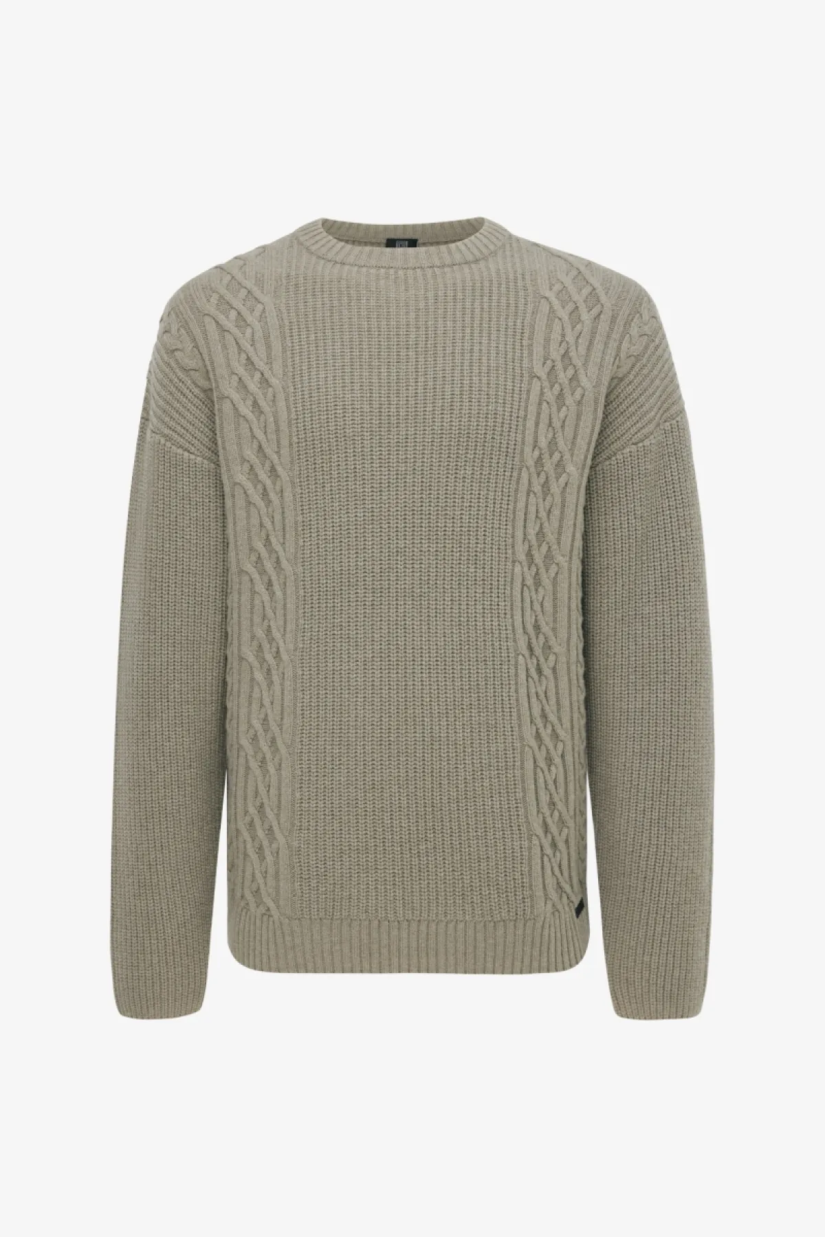 Cable Roundneck | Light Taupe