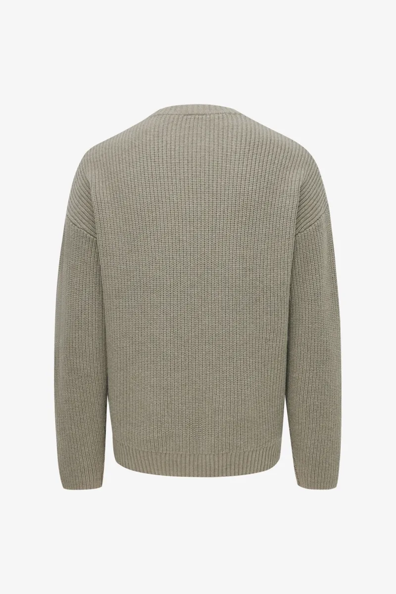 Cable Roundneck | Light Taupe