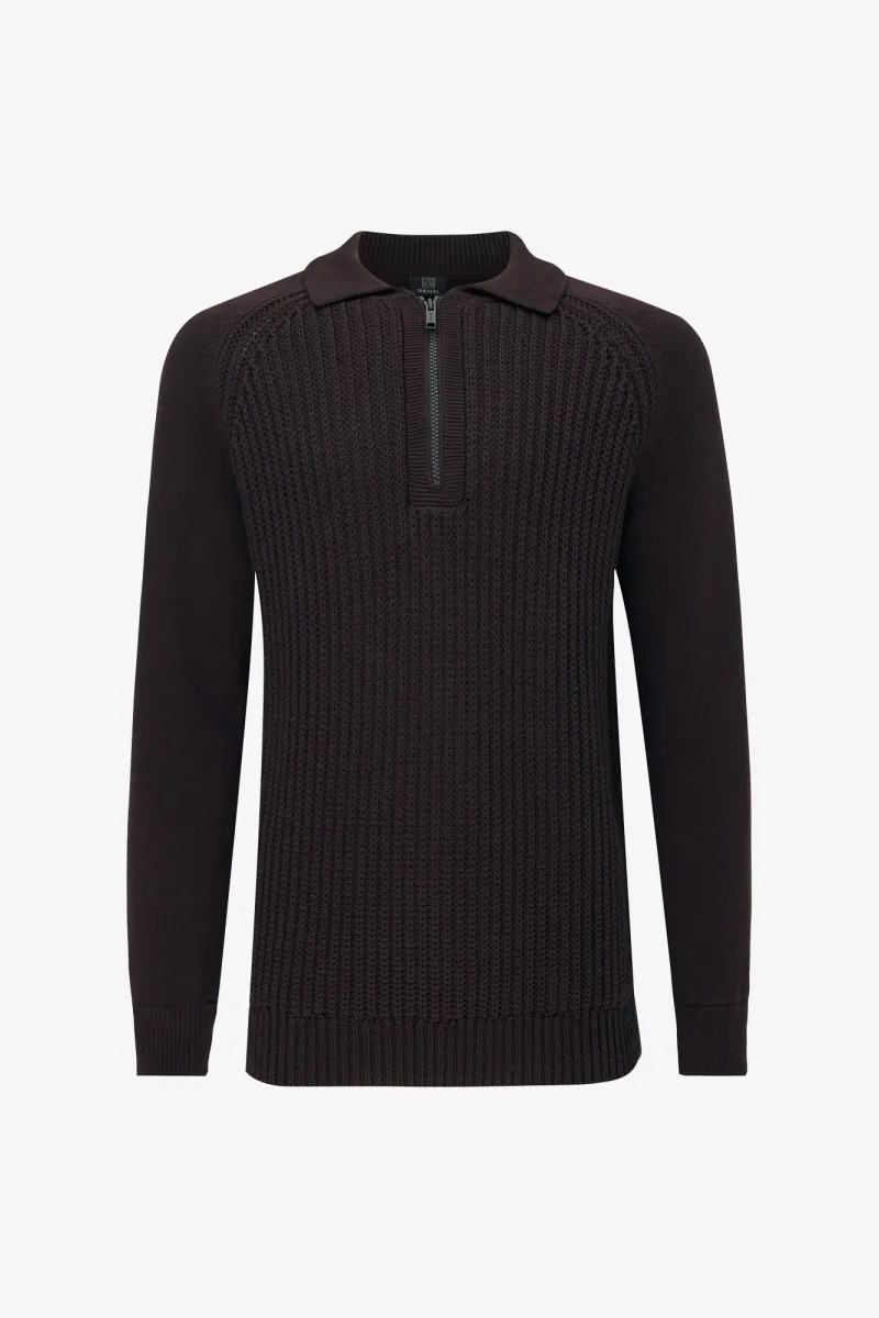 Polo Zip | Bordeaux