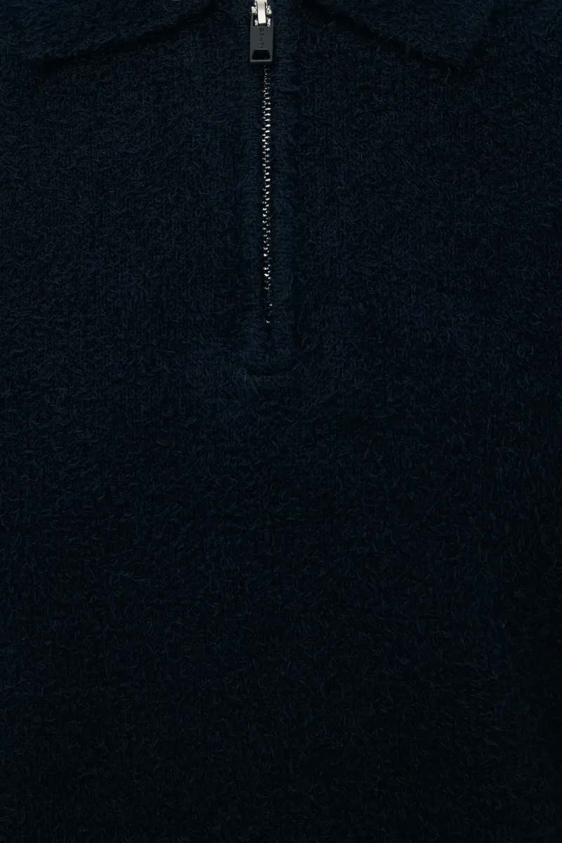 Polo Zip | Zwart