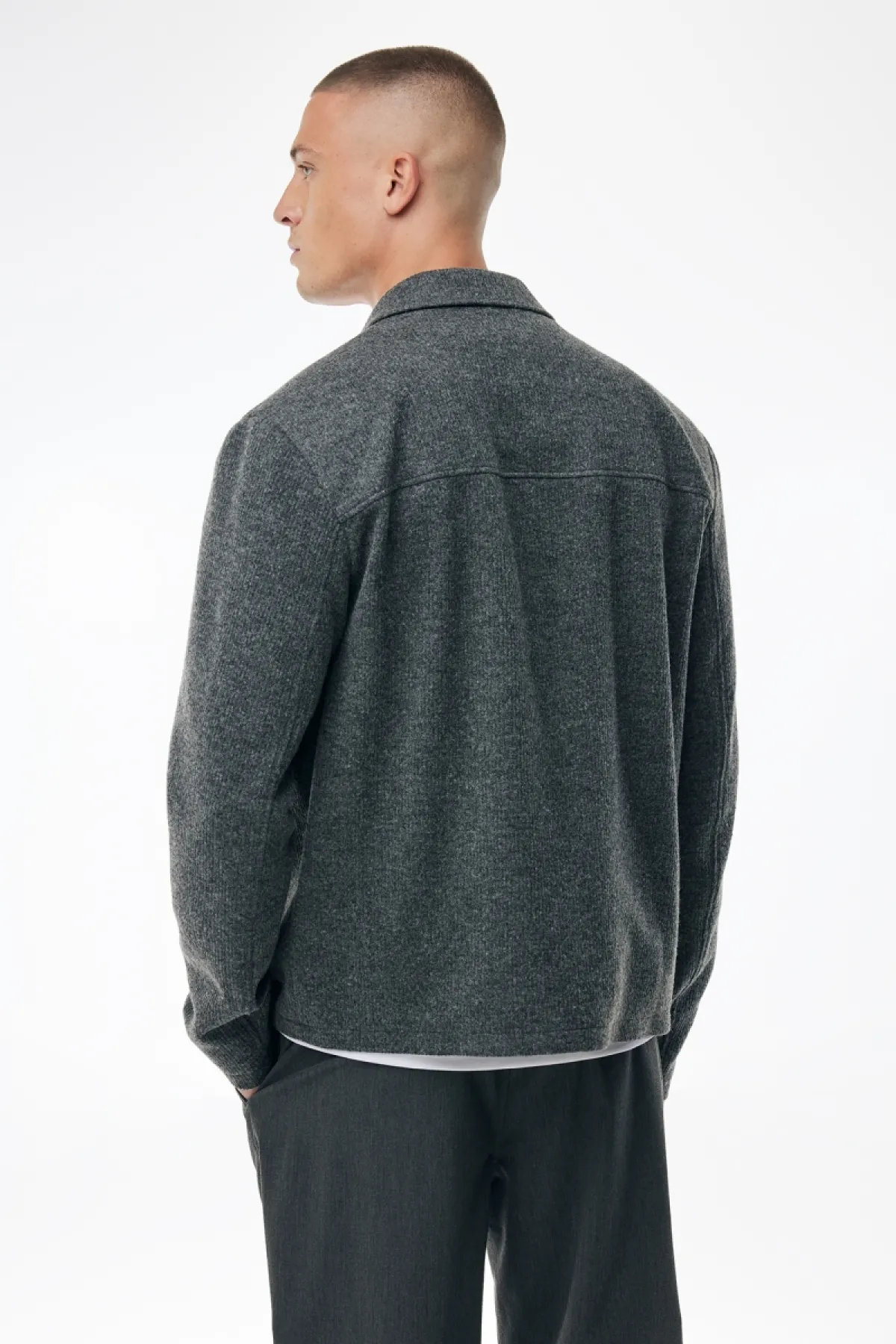 Monogram Overshirt Viper | Donkergrijs