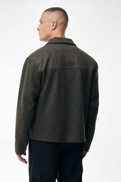 Monogram Overshirt Viper | Donkerbruin