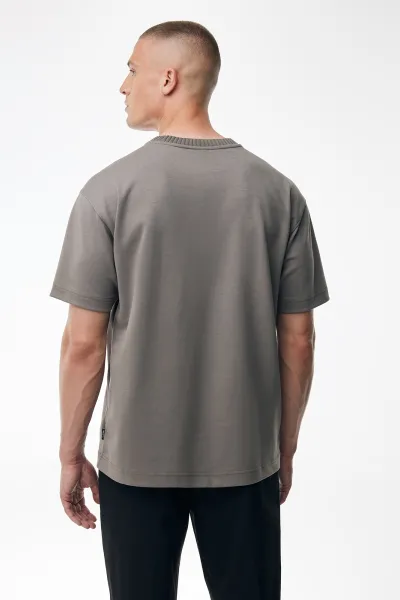 Embroidered Logo T-shirt | Taupe