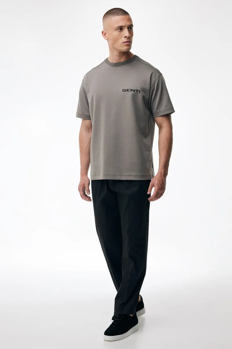 Embroidered Logo T-shirt | Taupe