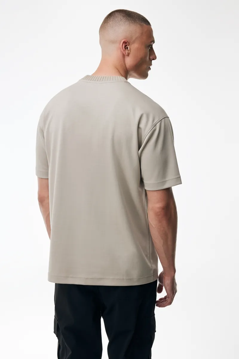 Embroidered Logo T-shirt | Beige