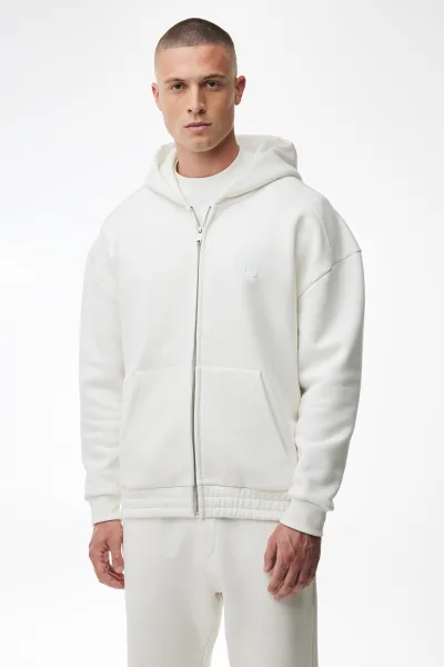 Monogram Zip Hoodie | Off-white