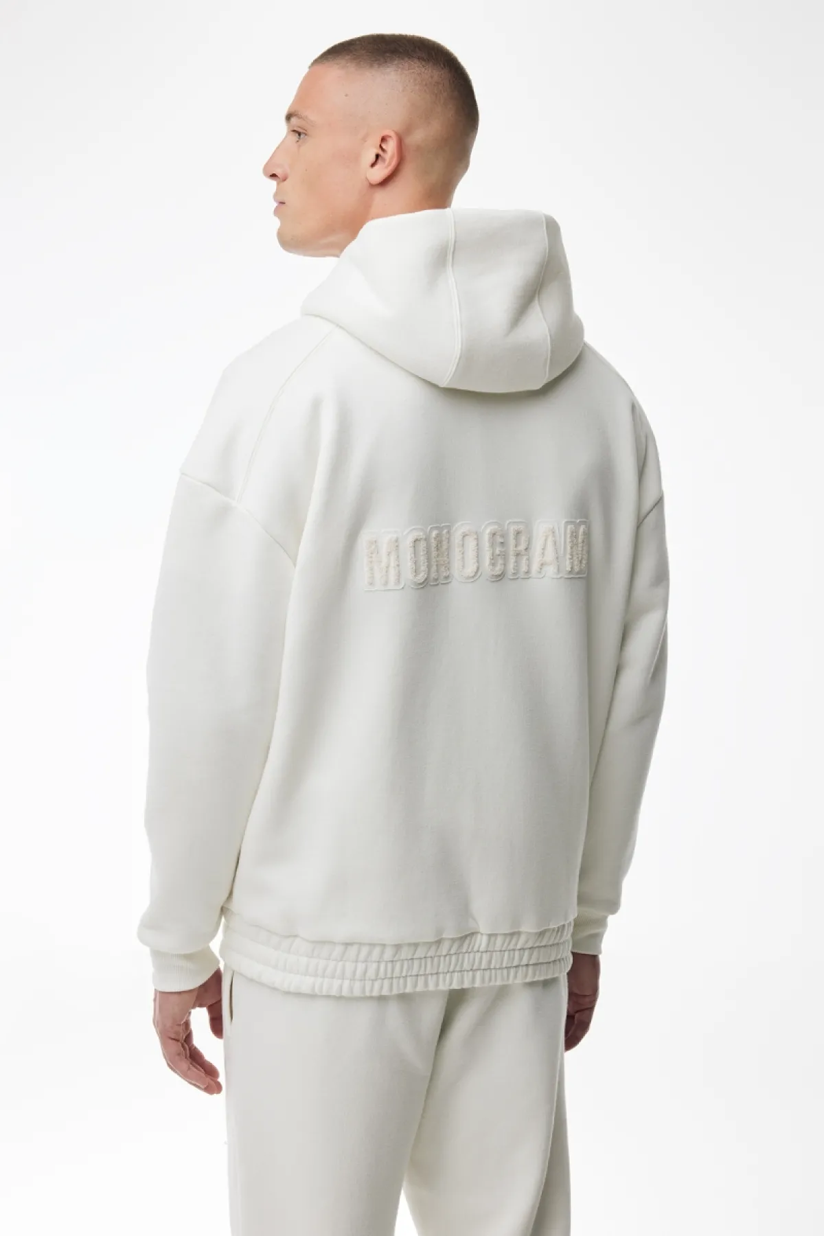 Monogram Zip Hoodie | Off-white