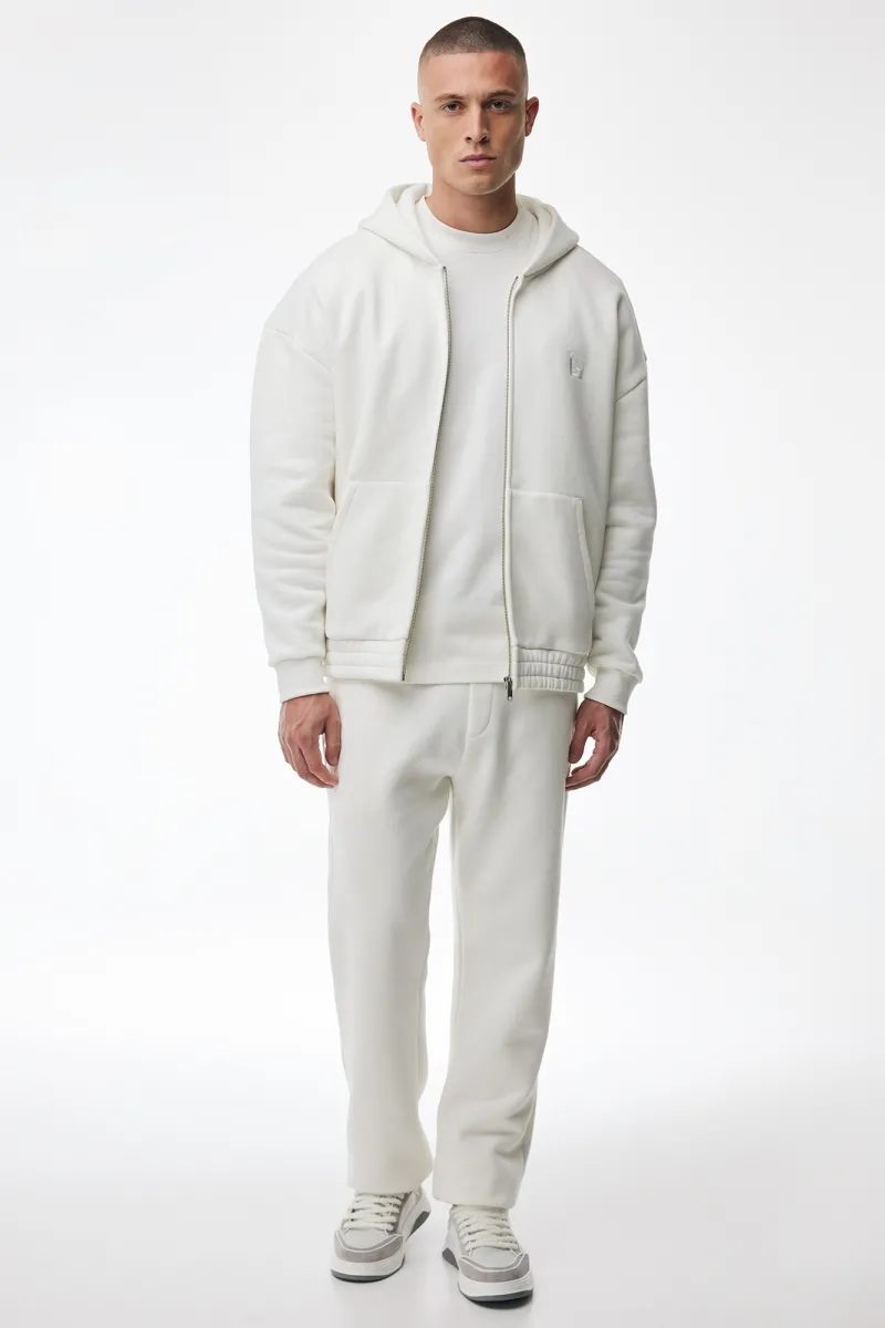 Monogram Zip Hoodie | Off-white