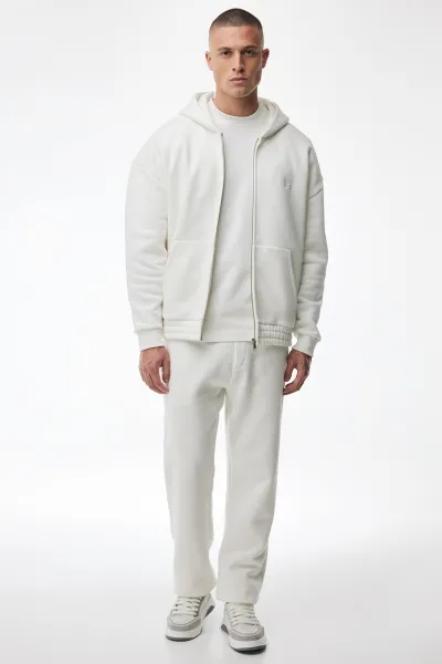 Monogram Zip Hoodie | Off-white