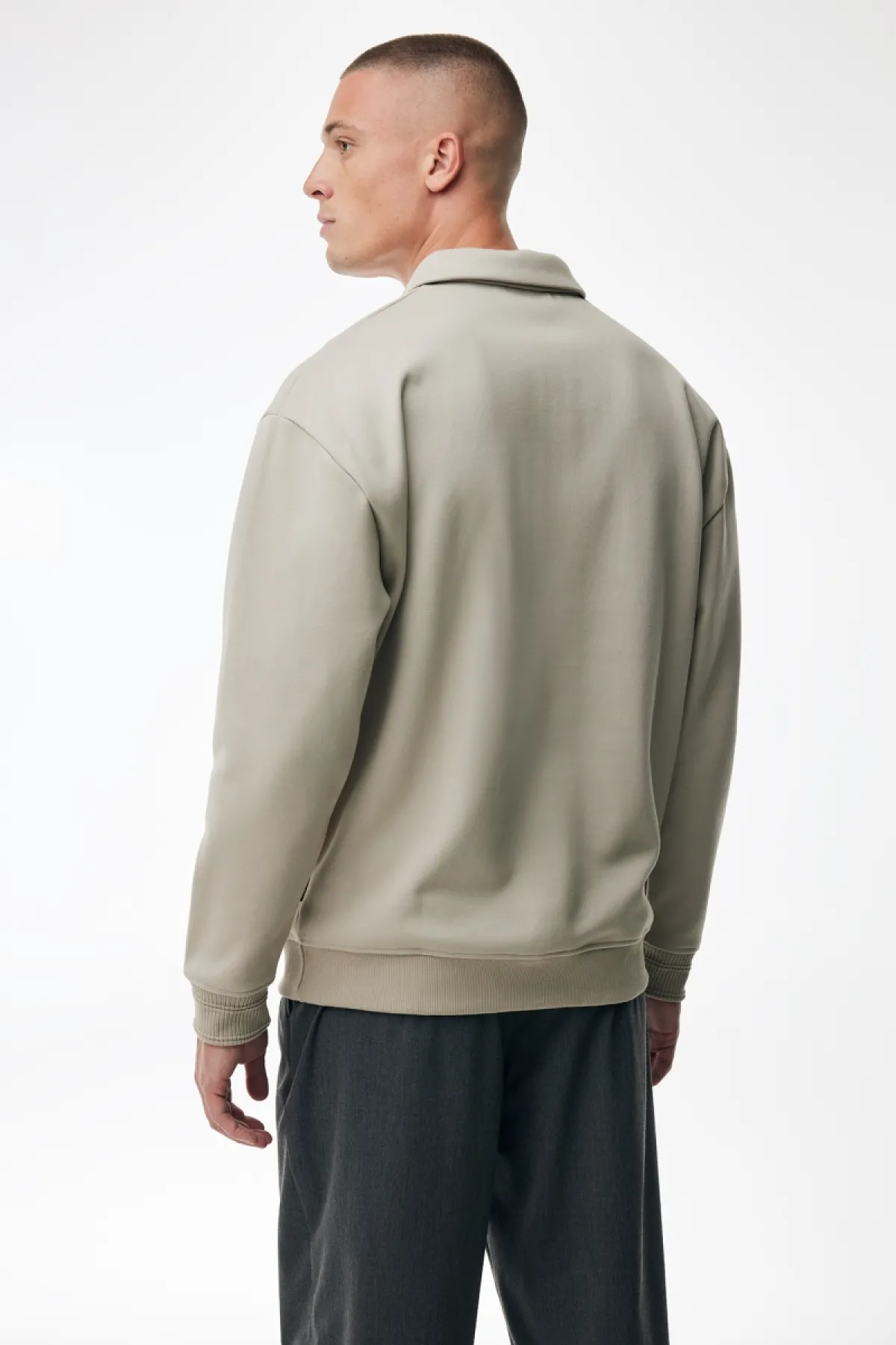 Polo Zip Sweater | Beige