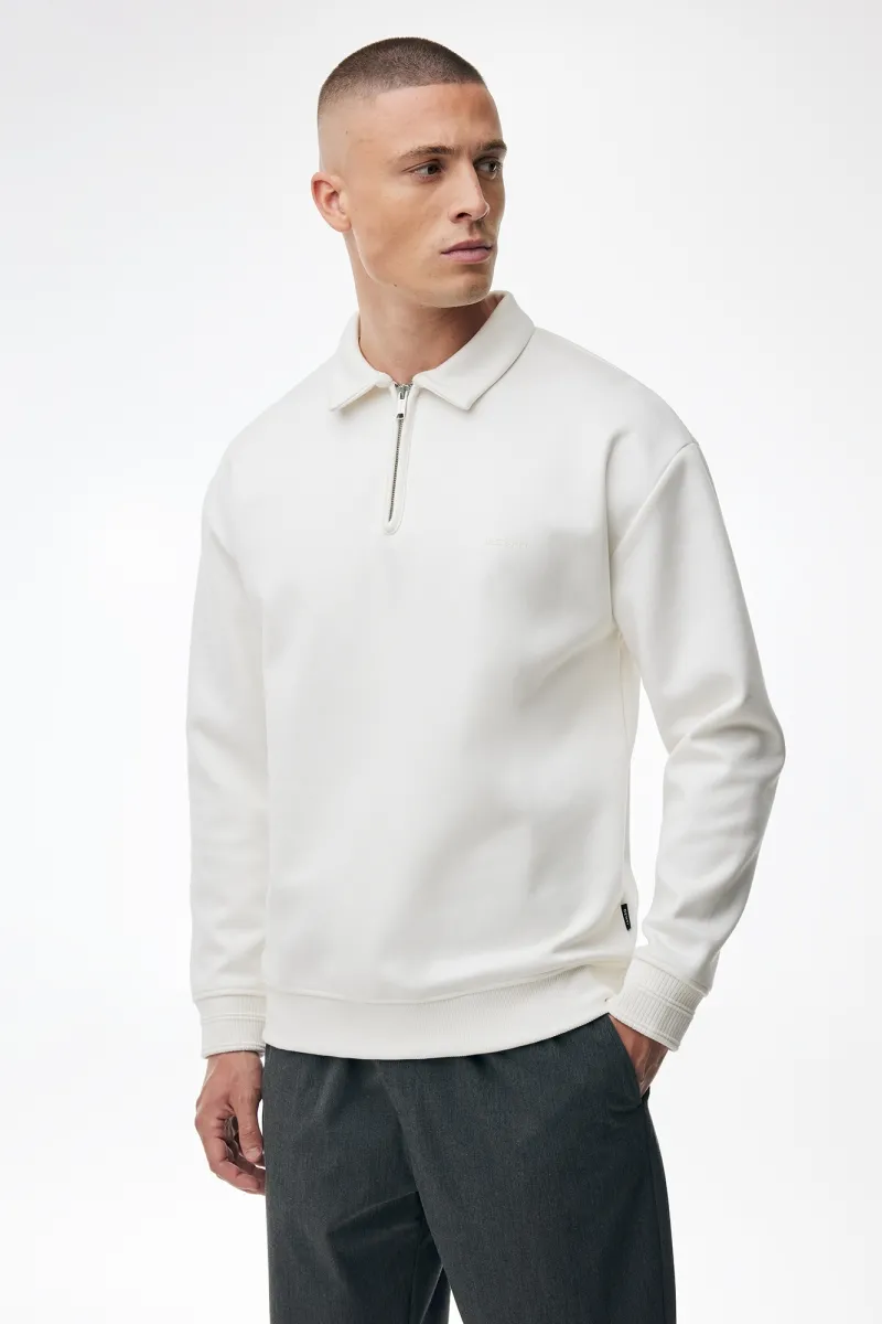 Polo Zip Sweater | Off White