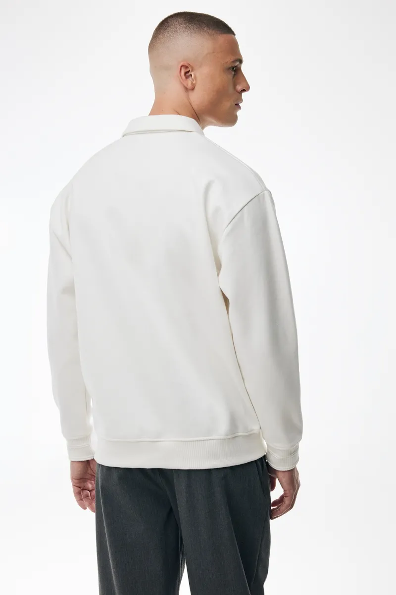 Polo Zip Sweater | Off White