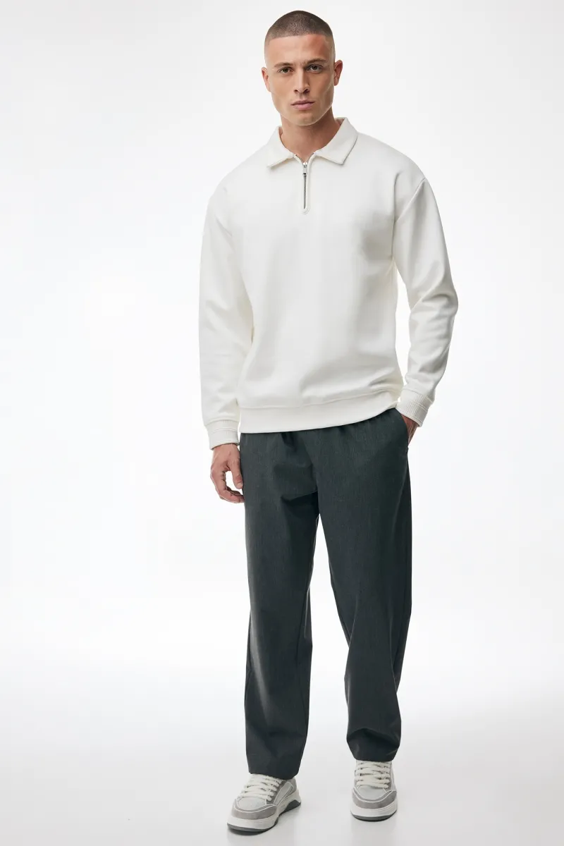 Polo Zip Sweater | Off White
