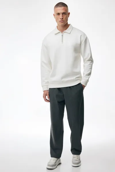 Polo Zip Sweater | Off White