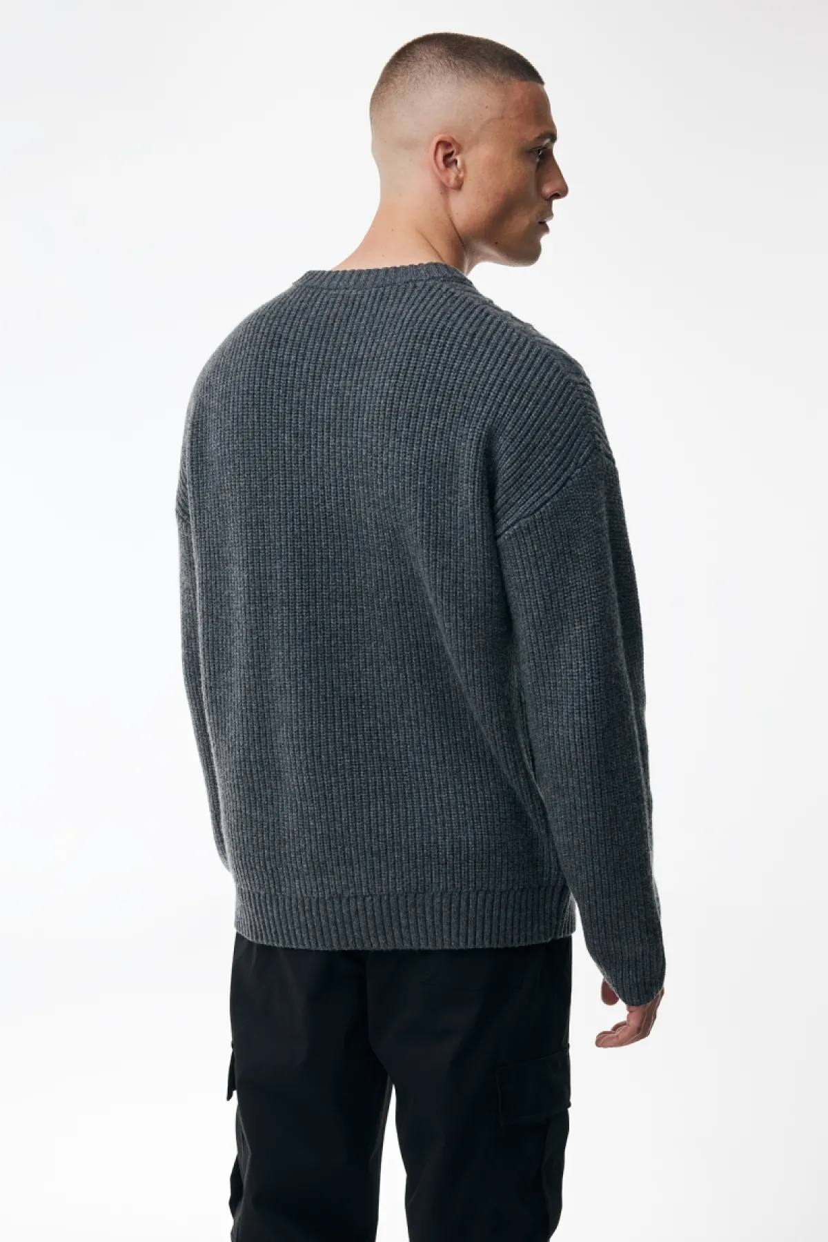 Cable Roundneck | Donkergrijs