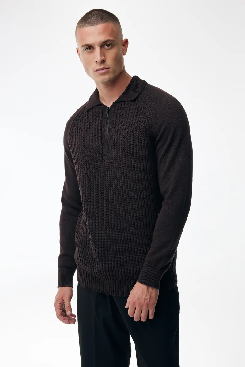 Polo Zip | Bordeaux