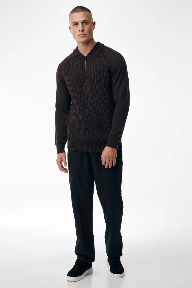 Polo Zip | Bordeaux