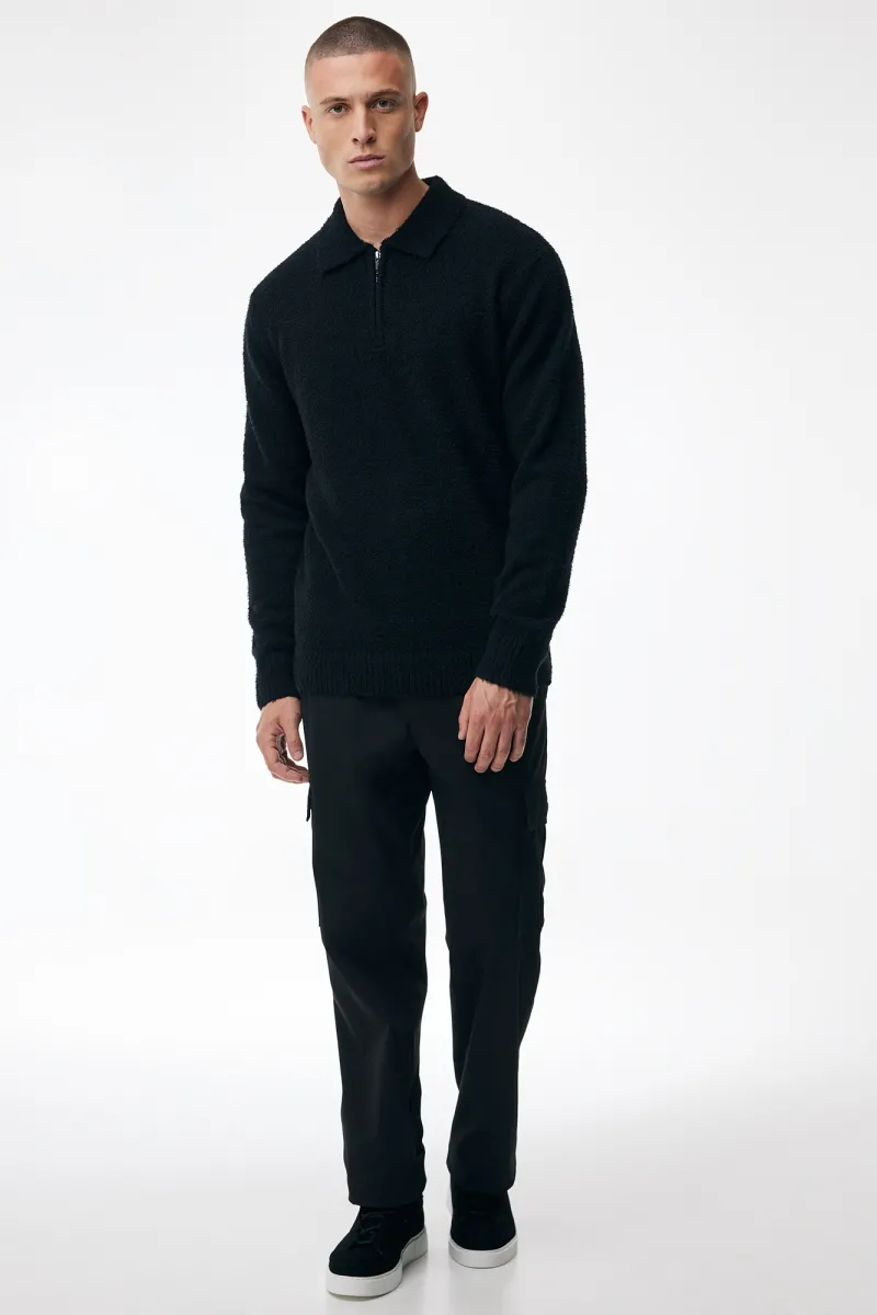 Polo Zip | Zwart