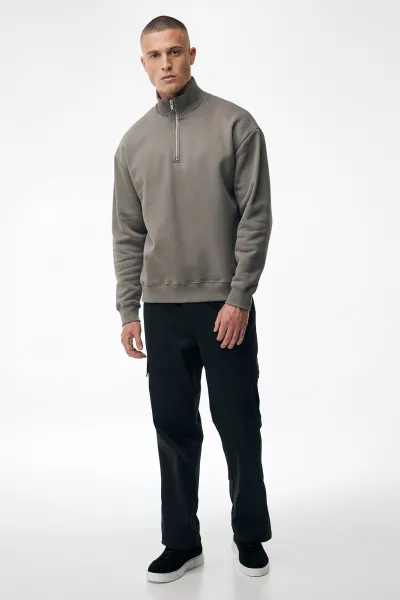 Turtle Half Zip Sweater | Taupe