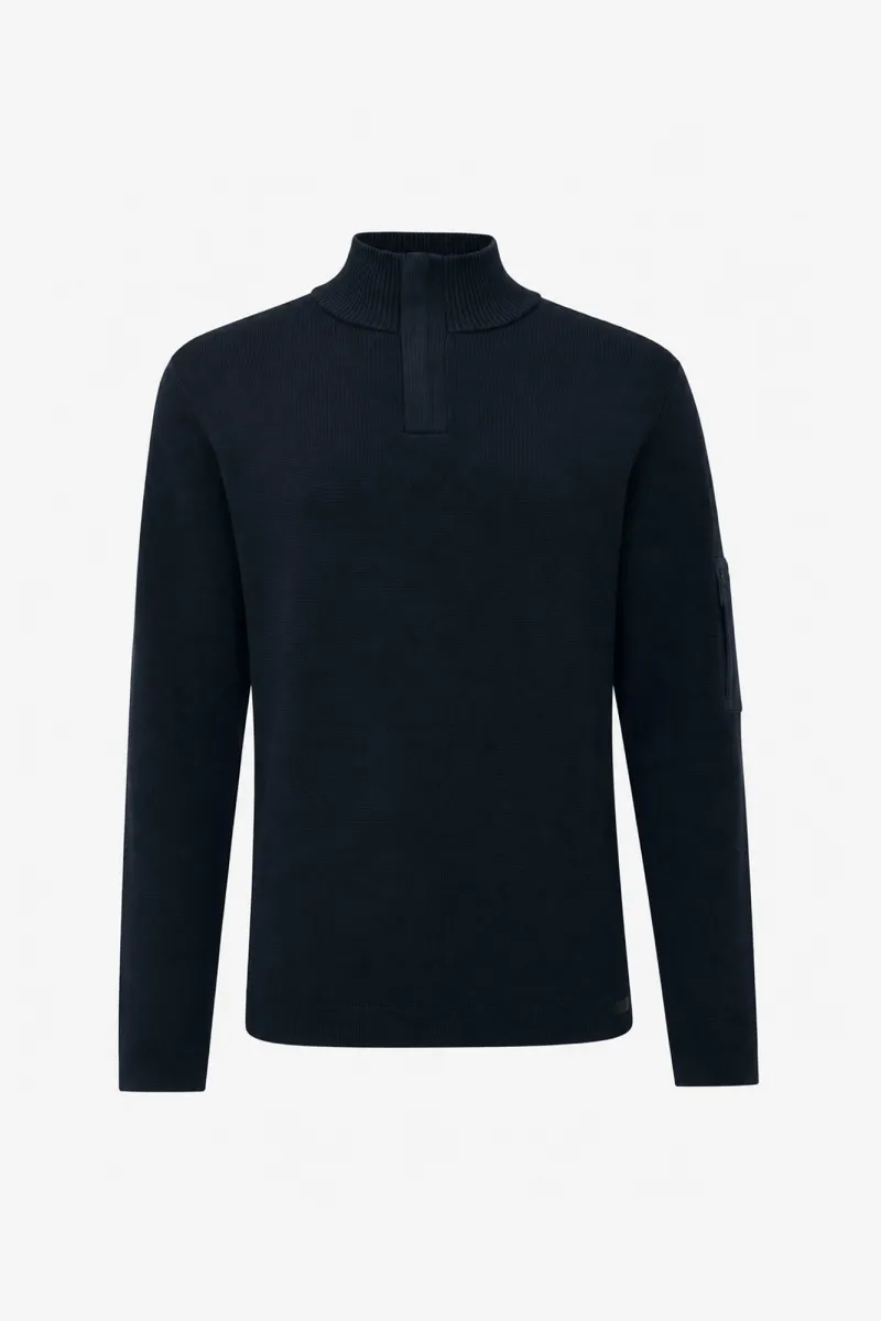 Turtle Zip Longsleeve | Donkerblauw