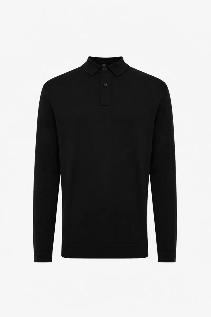 Polo Longsleeve | Zwart
