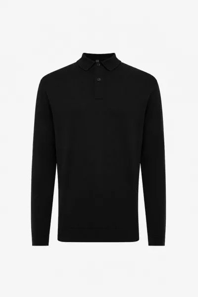 Polo Longsleeve | Zwart
