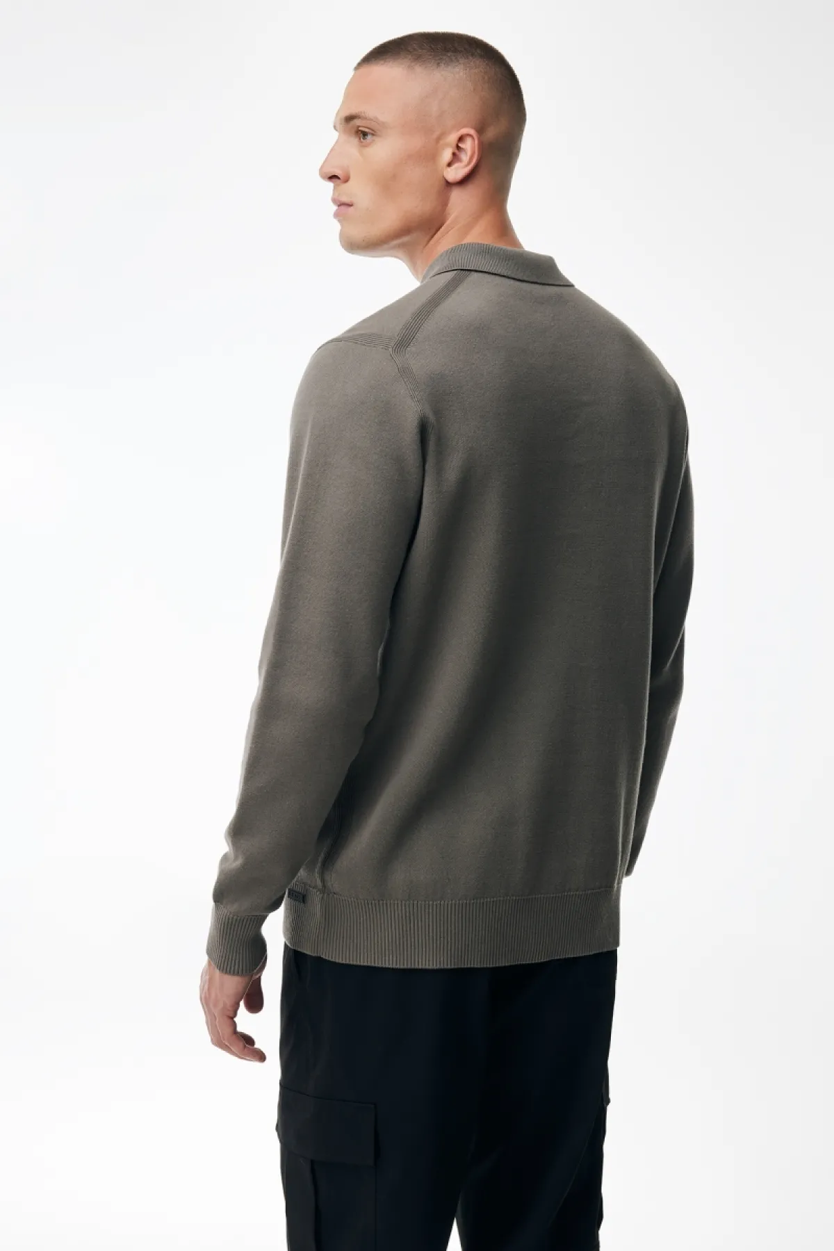 Longsleeve Button Polo | Taupe