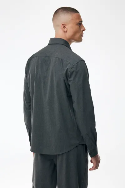 Monogram Overhemd Box Fit | Donkergrijs