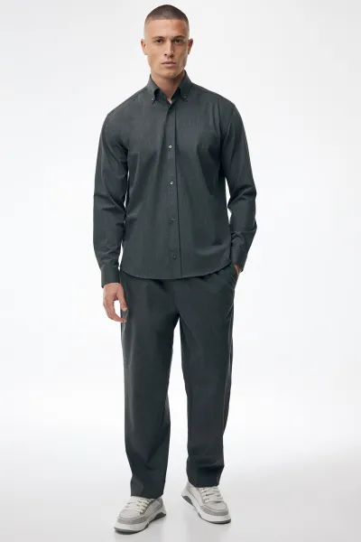 Monogram Overhemd Box Fit | Donkergrijs