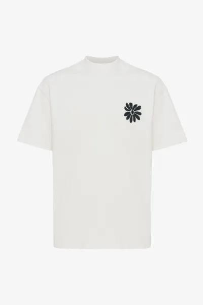 Floral Embroidery T-shirt | Off White