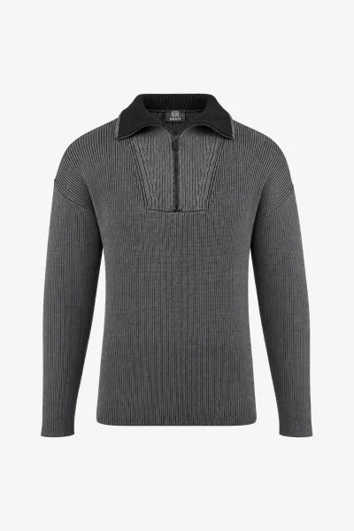 Relaxed Turtle Zip | Donkergrijs