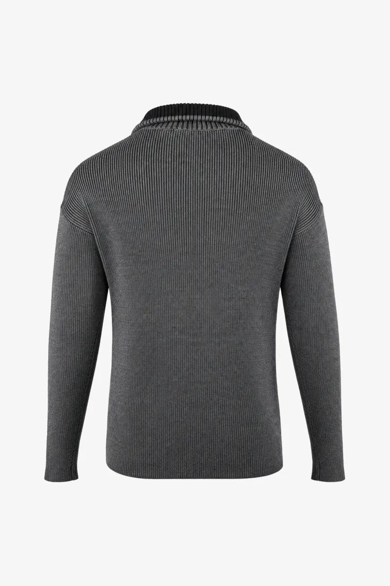 Relaxed Turtle Zip | Donkergrijs