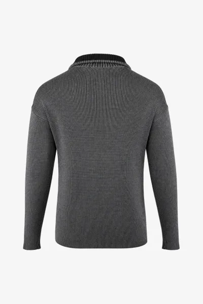 Relaxed Turtle Zip | Donkergrijs