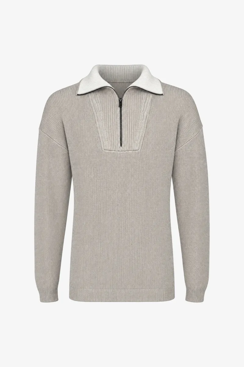 Relaxed Turtle Zip | Beige