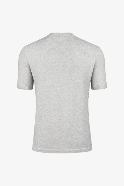 Bouclé T-shirt | Lichtgrijs