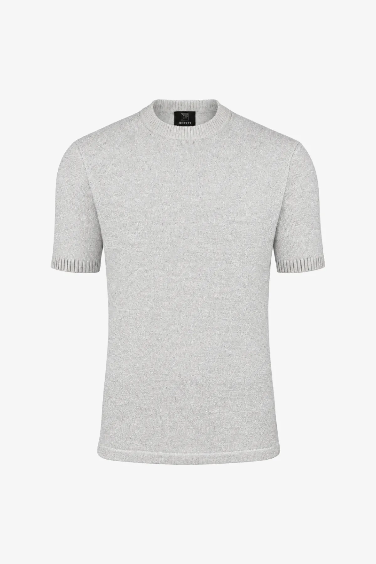 Bouclé T-shirt | Lichtgrijs