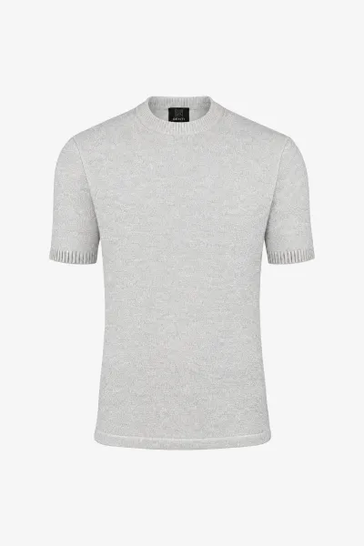 Bouclé T-shirt | Lichtgrijs