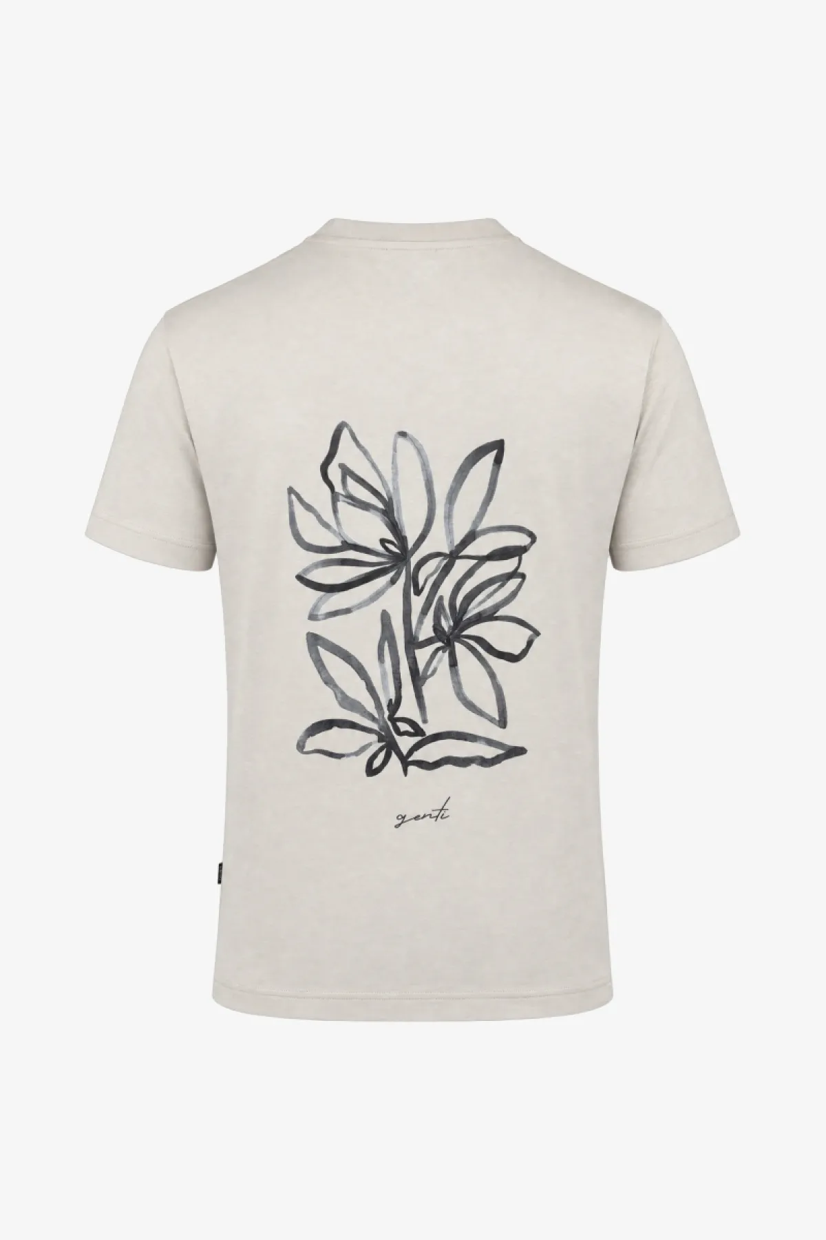 Flower Backprint T-shirt | Beige