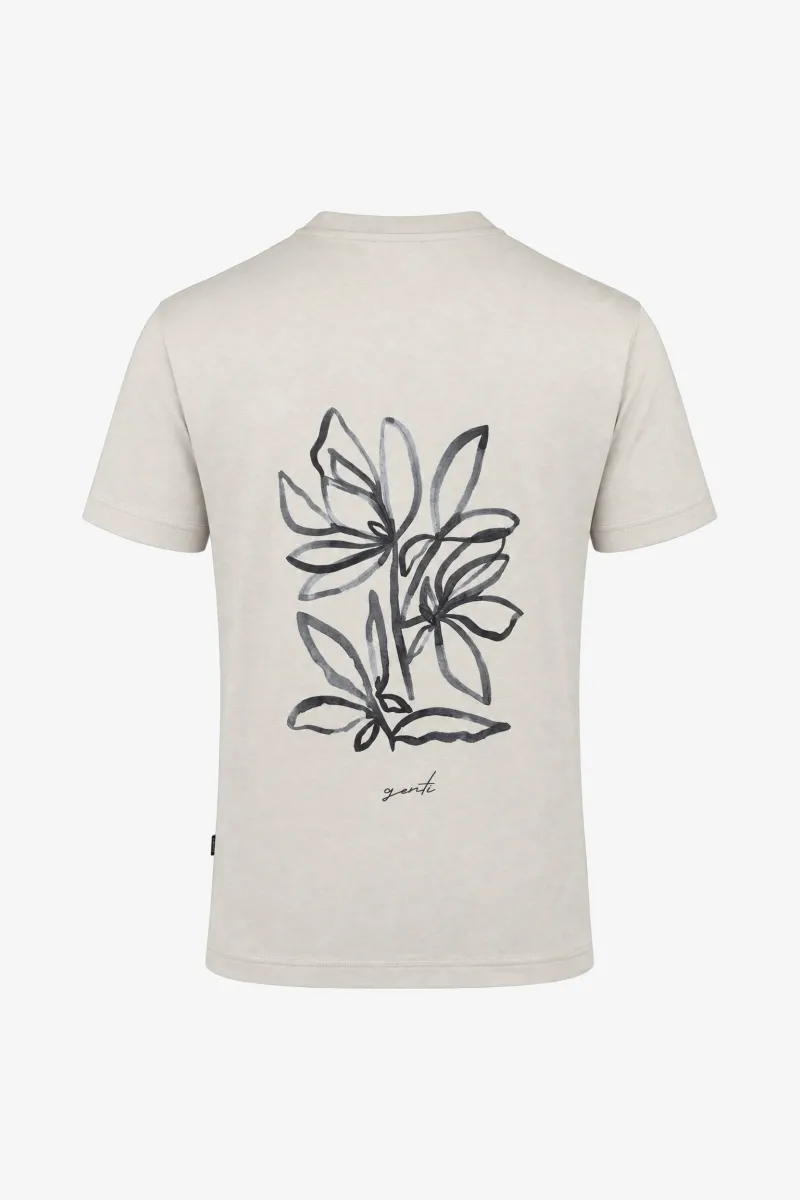 Flower Backprint T-shirt | Beige