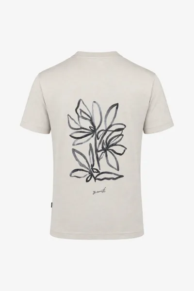 Flower Backprint T-shirt | Beige